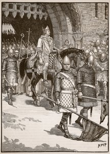 Partenza del vescovo Odo da Rochester, illustrazione da Cassells Illustrated History of England da English School