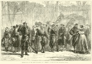 Partenza del 10º Reggimento della Guardia Nazionale per i posti avanzati da English School
