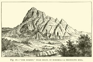 Der Borzen, vicino a Bilin, in Boemia, una collina di fonolite