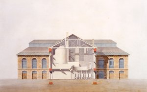 Design per il birrificio Stag, disegno manoscritto originale dagli uffici di George Saunders, c.1807