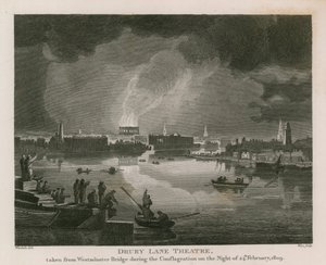 Distruzione del Teatro Drury Lane, 24 febbraio 1809 da English School