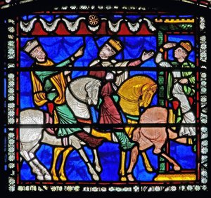 (dettaglio) Magi a cavallo seguono la stella