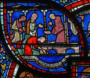 Dettaglio dalla Finestra dei Miracoli raffigurante la storia di Riccardo Sunieve