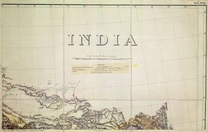 Dettaglio di una mappa del confine India-Tibet da English School