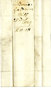 Devonshire MSS AS 3101, foglio da un fascio di conti saldati da Pinder Simpson per Lord George Cavendish, incluso il conto di Alexander Bowie