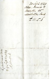 Devonshire MSS AS 3101, foglio da un fascio di conti saldati da Pinder Simpson per Lord George Cavendish, incluso il conto di Alexander Bowie