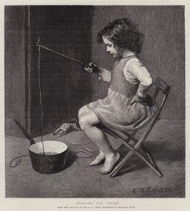 Pesca alla lenza per Chubb (incisione) da English School