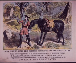 Dick Turpin con il suo cavallo Black Bess sulla strada per York da English School