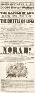 Manifesto di Dickens: The Battle of Life, al Theatre Royal, Norwich, 26 gennaio 1847 da English School