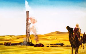 Scavare per il petrolio nel deserto da English School