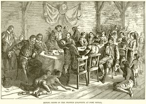 Sala da pranzo dei coloni francesi a Port Royal