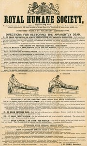 Istruzioni per rianimare i presunti morti; emesso dalla Royal Humane Society, maggio 1872 da English School