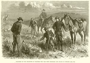Scoperta degli scheletri di soldati sorpresi e uccisi dagli indiani (giugno 1867) da English School
