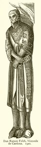 Don Ramon Folch, Visconte di Cardona. 1320 da English School