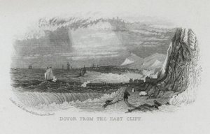 Dover dalla East Cliff, Kent (incisione) da English School