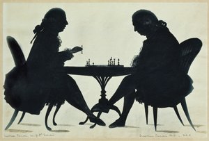 Il Dr. E. Darwin gioca a scacchi con suo figlio, c.1780 da English School