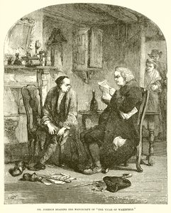 Dr. Johnson che legge il Manoscritto di Il Vicario di Wakefield da English School