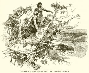 La prima vista del Pacifico di Drake