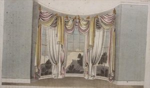 Tende per finestre circolari, tavola 108 da Repository of Arts di Ackermann, pubblicato nel 1820 da English School