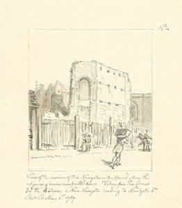 Disegno dei resti di Old Newgate da English School