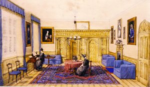 Interno del salotto di una casa di campagna, c.1830 da English School