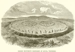 Monumenti druidici (restaurati) ad Abury, Wiltshire da English School