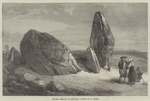 Resti druidici della Bretagna, Pietre di St Barbe (incisione) da English School