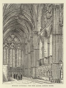 Cattedrale di Durham, i Nove Altari, guardando a nord da English School