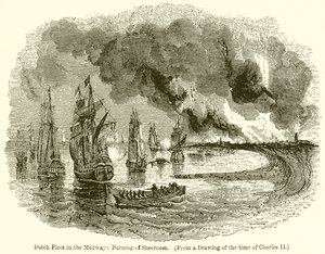 Flotta olandese nel Medway: Incendio di Sheerness da English School