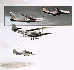 Rifornimento in volo precoce per un Handley Page W10 da English School