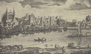 Veduta orientale del collegio, 1742 (incisione) da English School