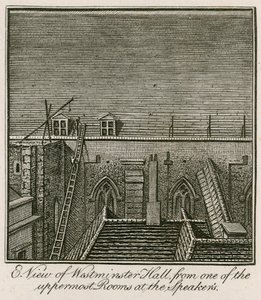 Vista est di Westminster Hall da una delle stanze più alte del Presidente