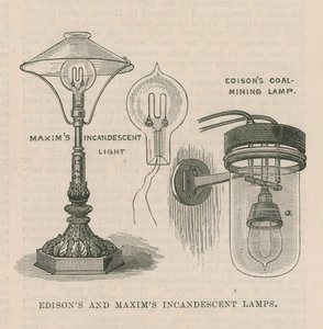 Lampade a incandescenza di Edison e Maxim da English School