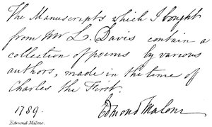 Edmond Malone da English School