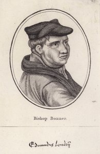 Edmund Bonner, ecclesiastico inglese e vescovo di Londra che perseguitò i protestanti durante il regno di Maria I (incisione) da English School
