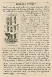 Edmund Burke e 37 Gerrard Street da English School