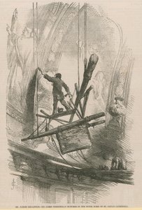 Edmund Thomas Parris ridipinge la cupola interna