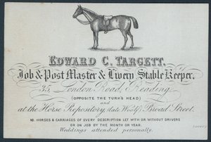 Edward C Targett, maestro di posta e gestore di scuderie