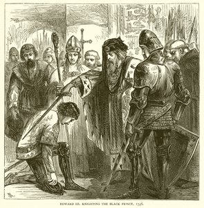 Edoardo III nomina cavaliere il Principe Nero, 1546 da English School