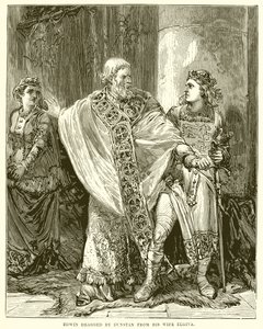 Edwin Trascinato da Dunstan dalla Moglie Elgiva da English School