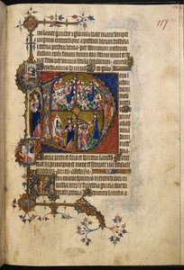 Egerton MS 3277, f.123r, grande iniziale istoriata 