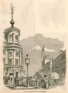 Palla del tempo elettrica e orologio, west Strand, Londra da English School