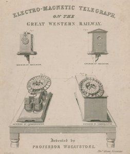 Telegrafo elettromagnetico sulla Great Western Railway. Inventato dal professor Wheatstone da English School