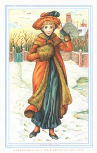 Signora Elegante nella neve, Cartolina di Natale da English School