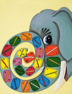Proboscide di elefante con numeri