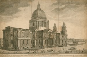 Elevazione e prospettiva della Cattedrale di St Paul, Londra da English School