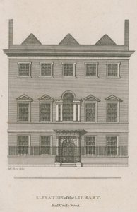 Elevazione della Biblioteca, Red Cross Street, Londra da English School