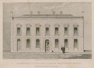 Elevazione della nuova casa missionaria di Londra, Blomfield Street, Finsbury
