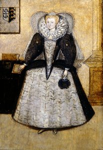 Ritratto elisabettiano di una giovane sposata Mrs. Golbourne, nata Fleetwood