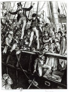 Emigranti che lasciano la Vecchia Inghilterra, dalla rivista The Graphic, 18 dicembre 1869 da English School